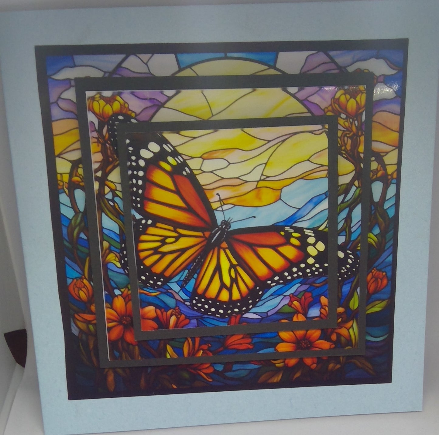 3D Stained Glass Butterfly Card