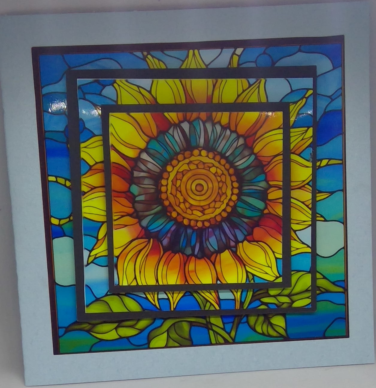 3D Stained Glass Sunflower Card