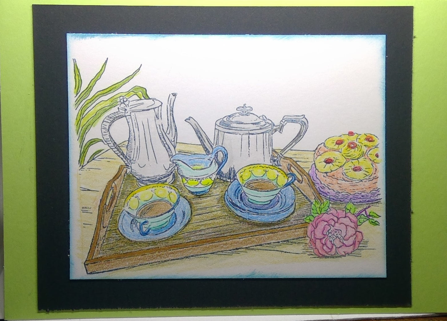 5x7 Tea Set Card