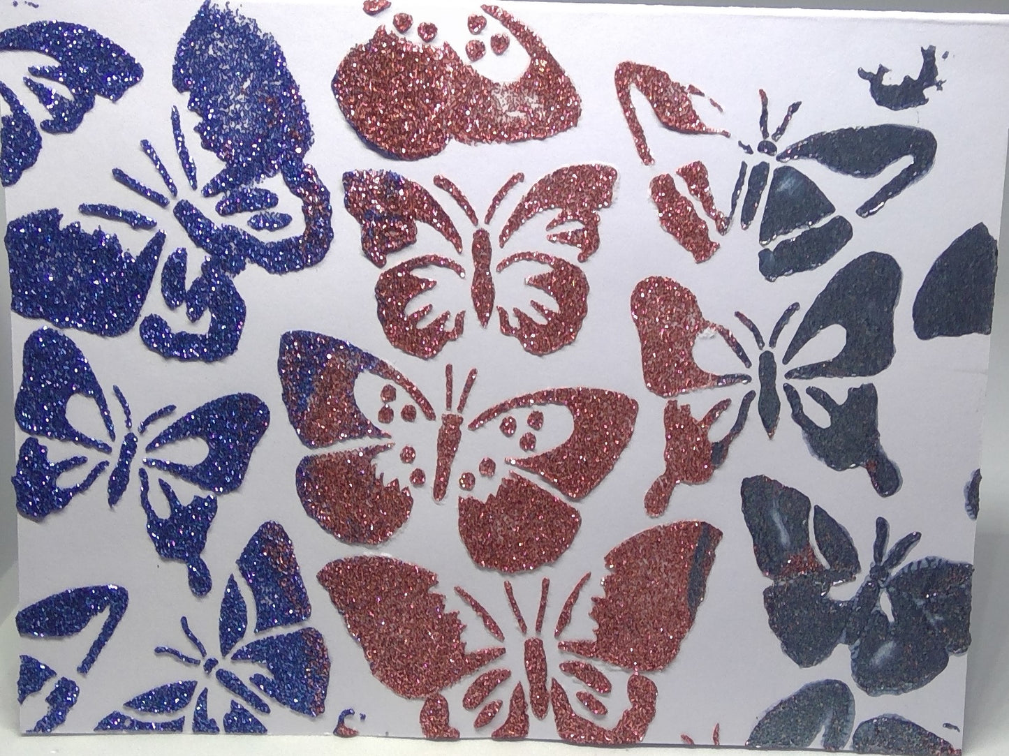Butterfly Glitter Note Card