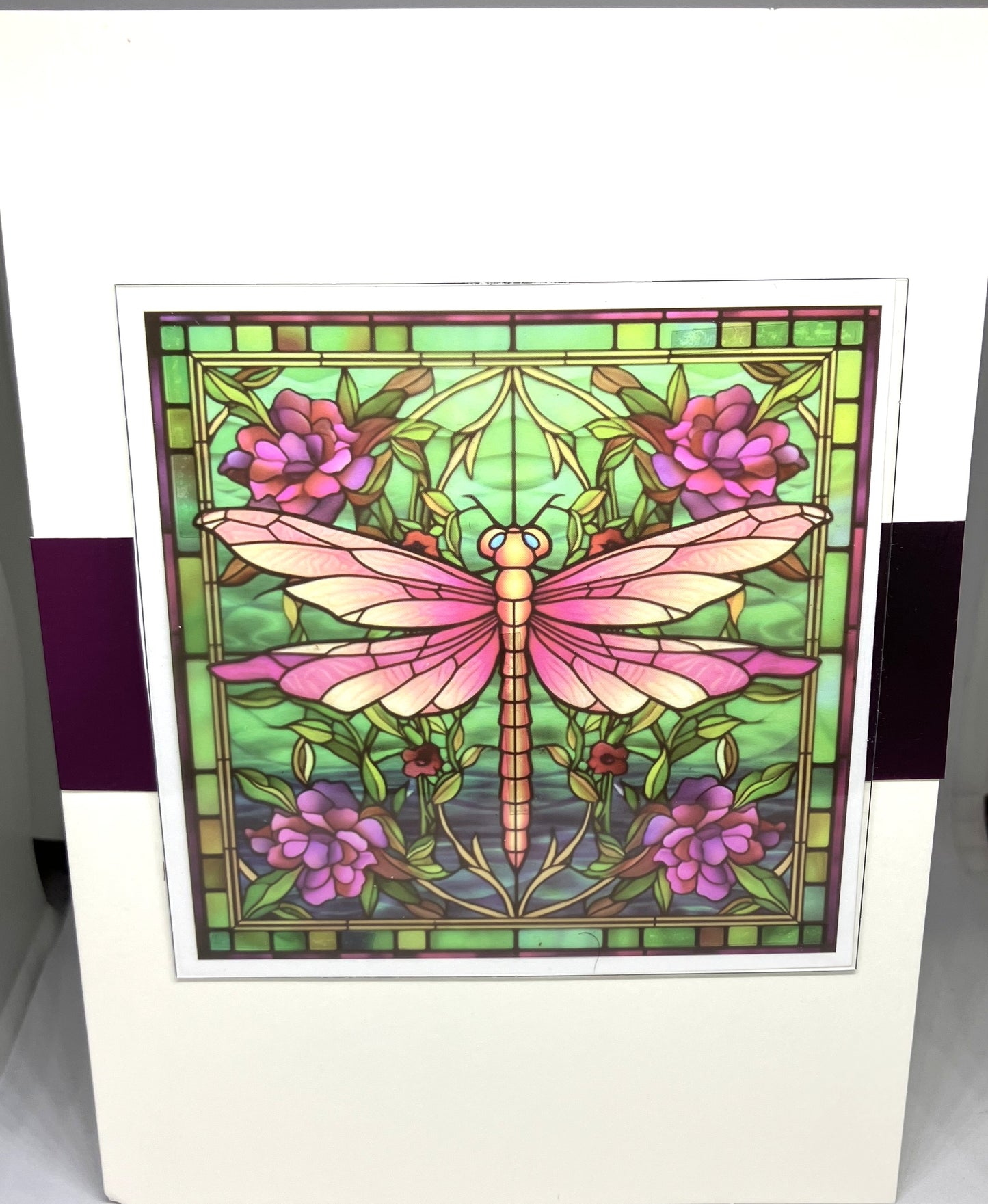 Stained Glass Effect Dragonfly Card
