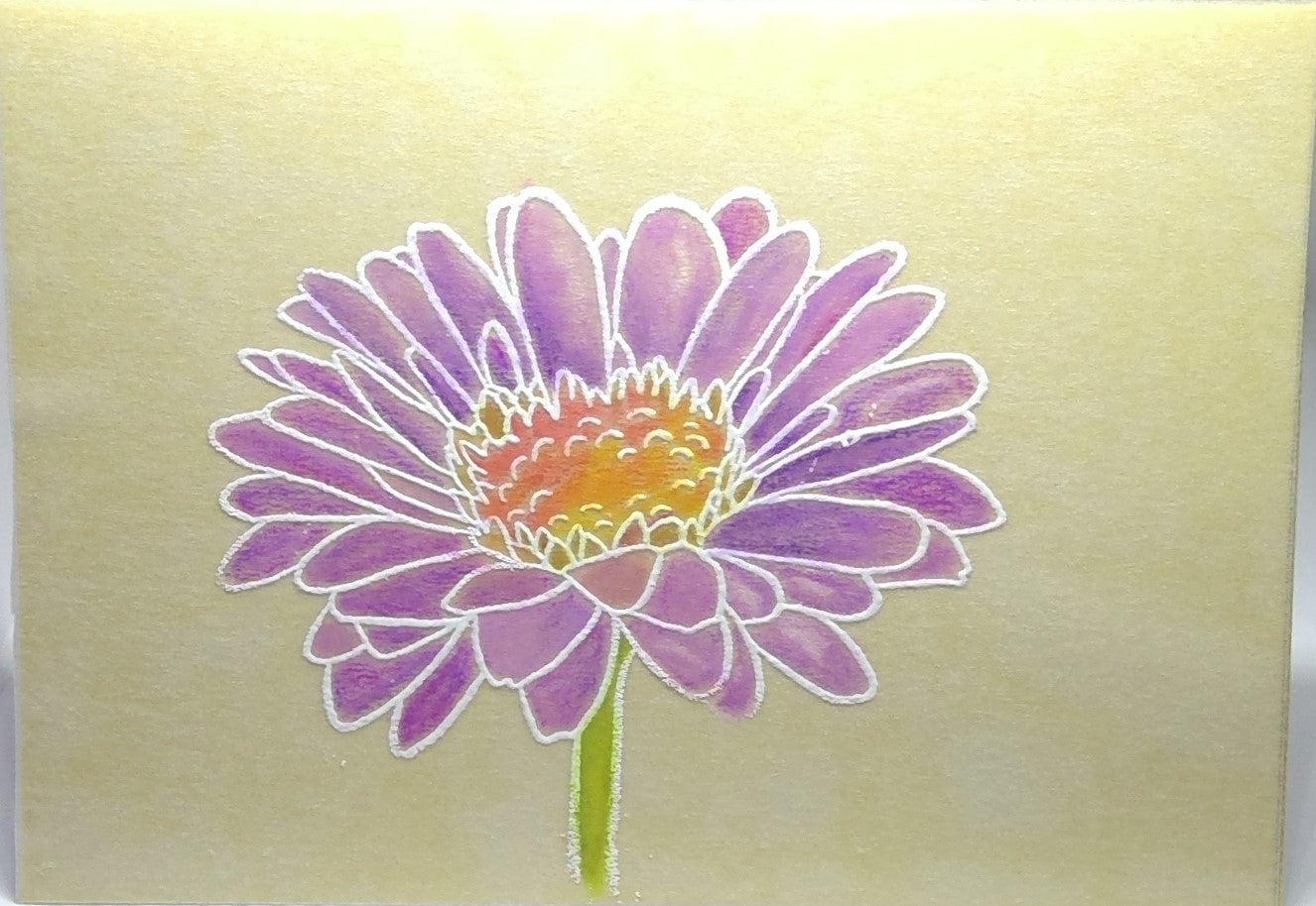 Flower Card Hand colored