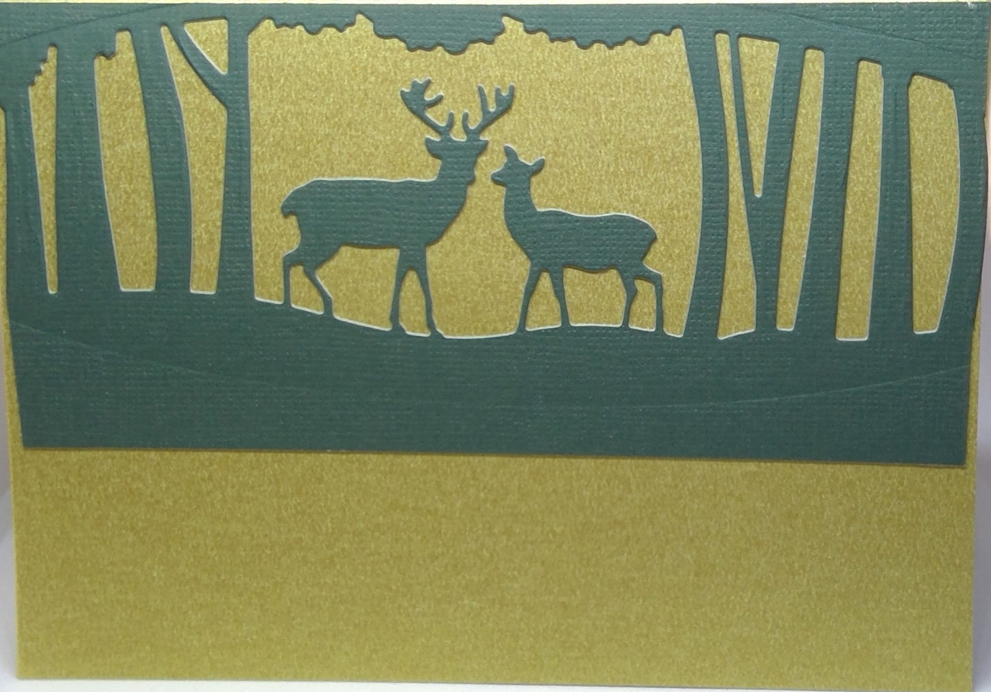 Green and Gold Stag and Doe Card
