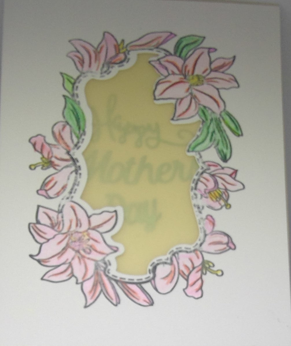 Hand colored Mother's Day Card