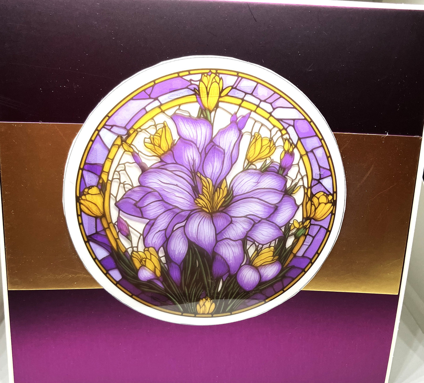 Purple Flower 3D-Stained Glass Effect