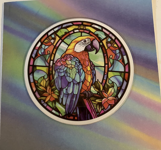 Stained Glass Effect Parrot Card
